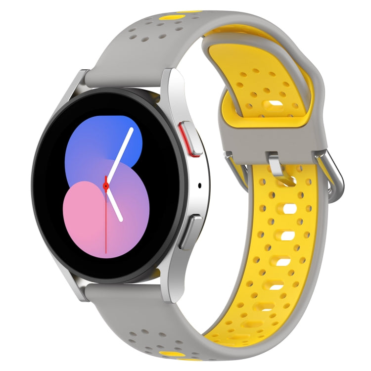20mm Breathable Two-Color Silicone Watch Band, For Samsung Galaxy Watch 4 Classic 42mm