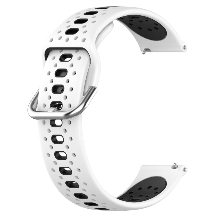 20mm Breathable Two-Color Silicone Watch Band, For Samsung Galaxy Watch 4 Classic 46mm