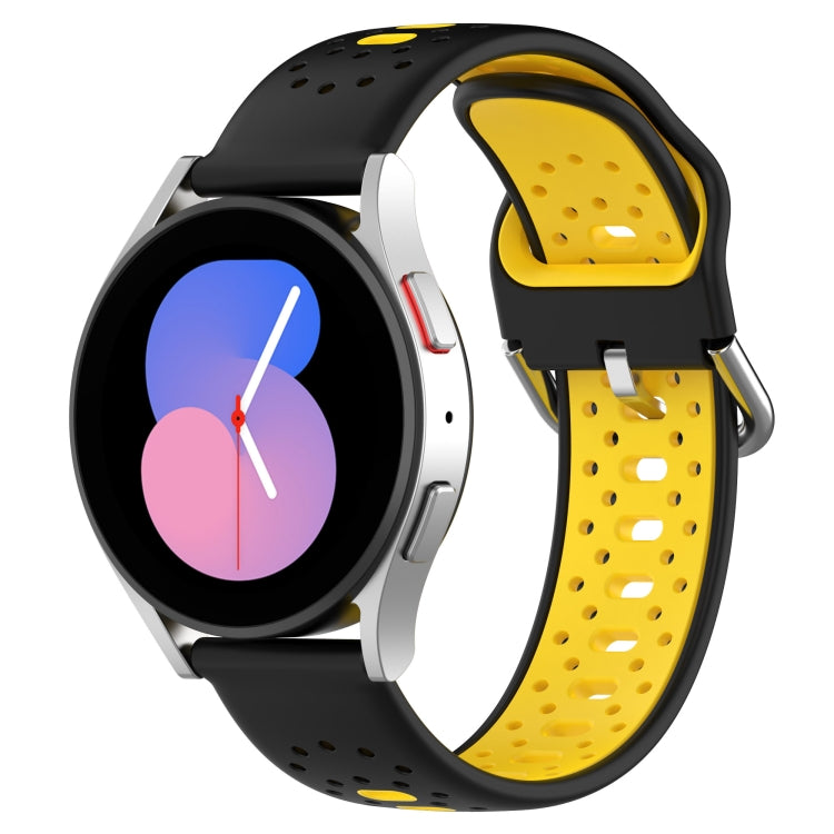 20mm Breathable Two-Color Silicone Watch Band, For Samsung Galaxy Watch Active 2 44mm