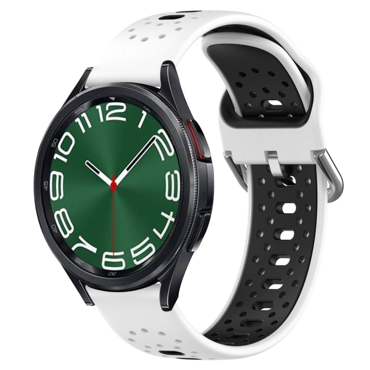 20mm Breathable Two-Color Silicone Watch Band, For Samsung Galaxy Watch 6 Classic 43mm