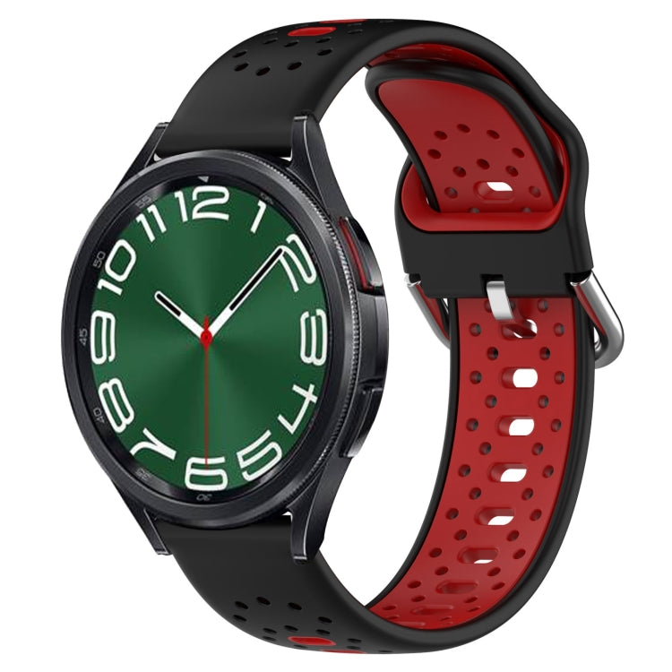 20mm Breathable Two-Color Silicone Watch Band, For Samsung Galaxy Watch 6 Classic 43mm
