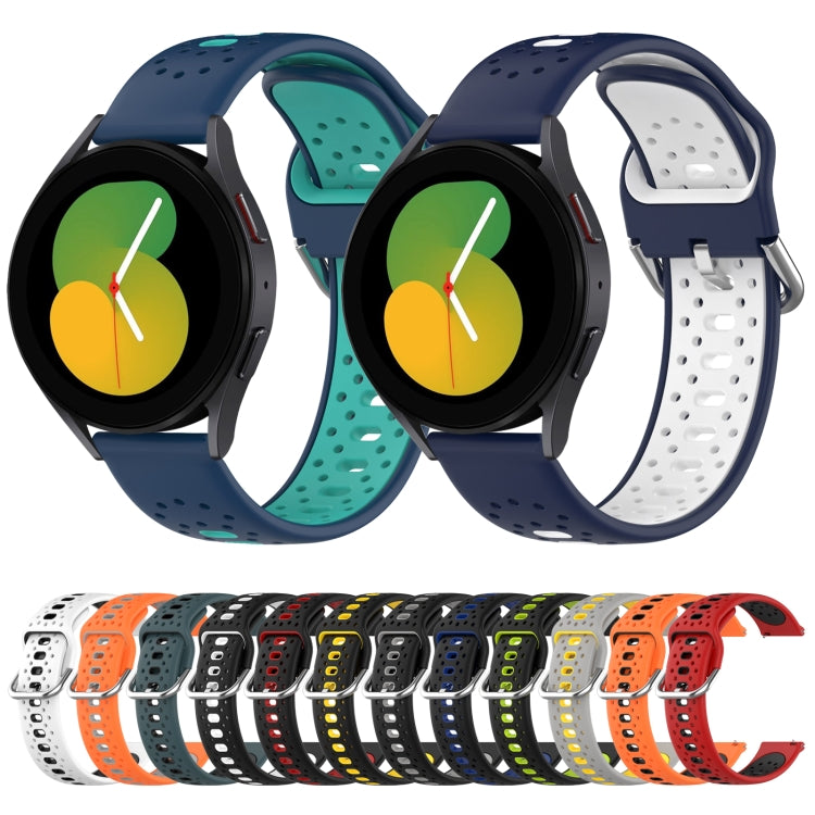 20mm Breathable Two-Color Silicone Watch Band, For Samsung Galaxy Watch 5 44mm