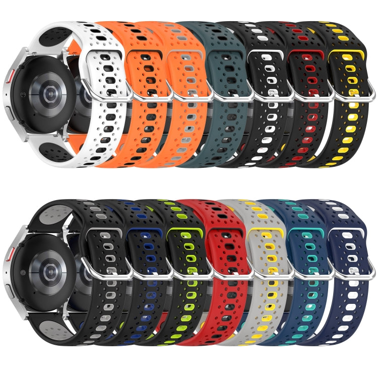 20mm Breathable Two-Color Silicone Watch Band, For Samsung Galaxy Watch 4 Classic 42mm