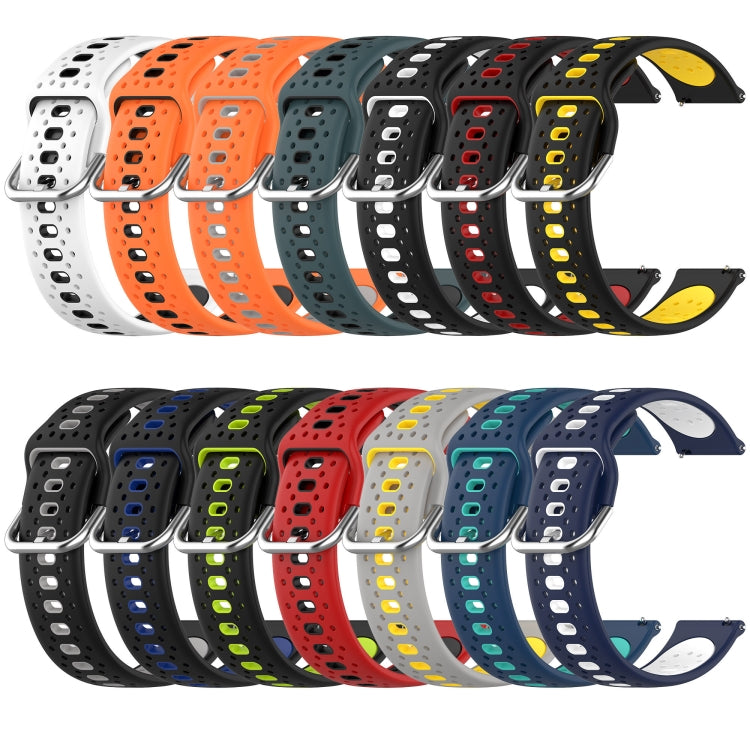 20mm Breathable Two-Color Silicone Watch Band, For Samsung Galaxy Watch 4 Classic 42mm