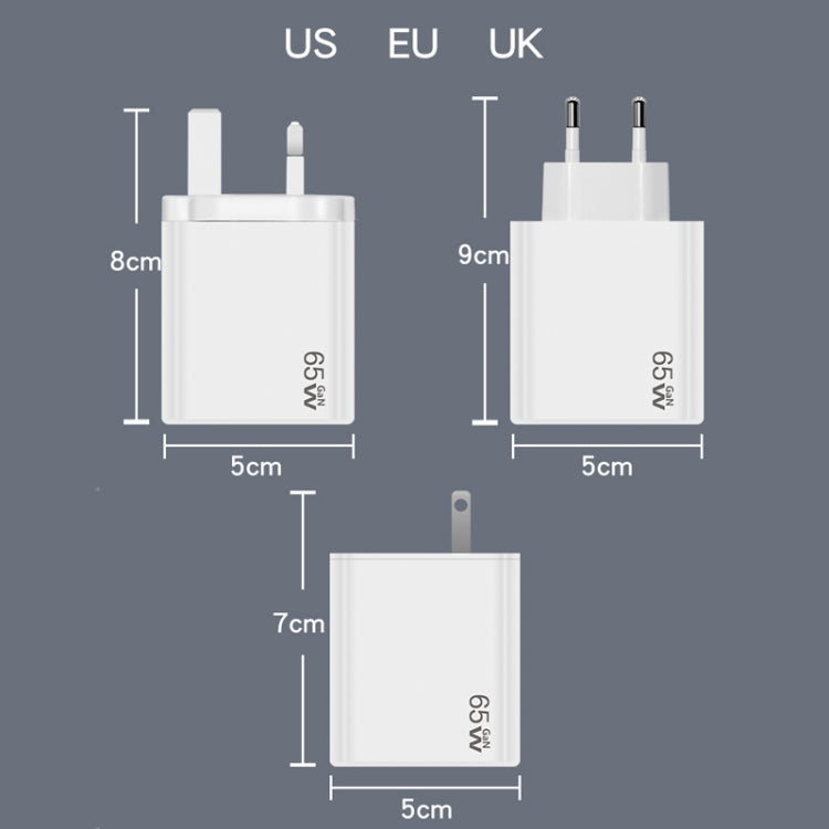 GaN PD48W Type-C PD3.0 + USB3.0 Notebook Adapter for MacBook Series ,EU Plug, EU Plug