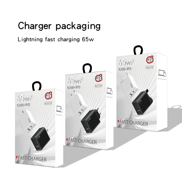 GaN PD48W Type-C PD3.0 + USB3.0 Notebook Adapter for MacBook Series ,EU Plug, EU Plug