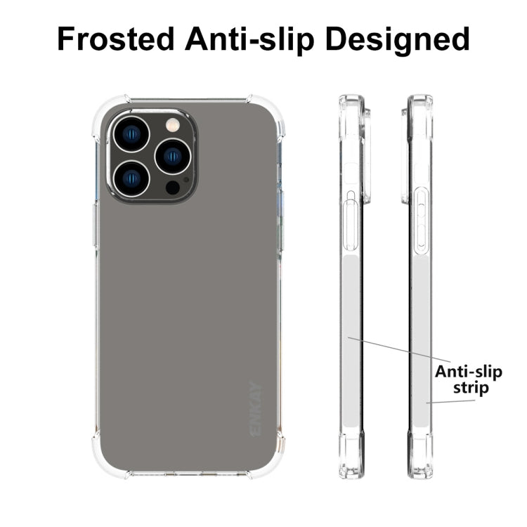 ENKAY Transparent TPU Shockproof Phone Case with Glass Film, For iPhone 15 Pro Max, For iPhone 14 Plus, For iPhone 15 Pro, For iPhone 14, For iPhone 14 Pro, For iPhone 15 Plus, For iPhone 14 Pro Max, For iPhone 15