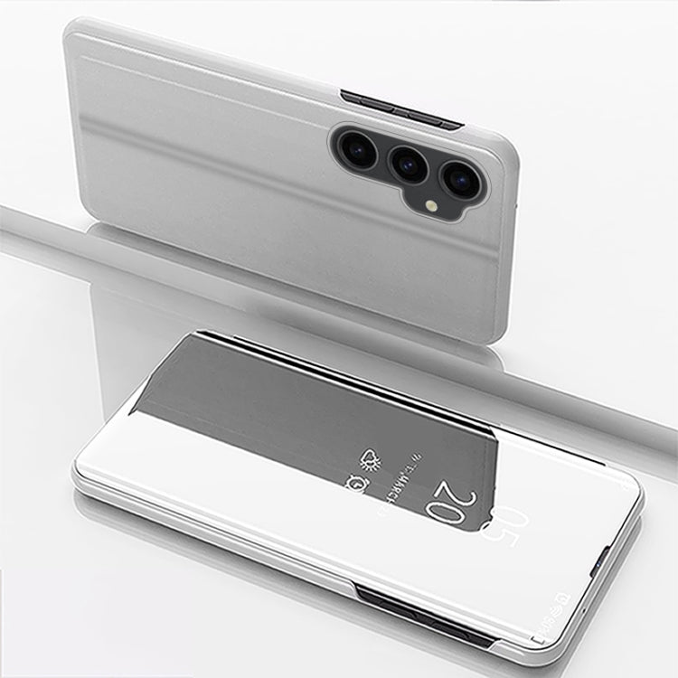 Plated Mirror Horizontal Flip Leather Phone Case with Holder