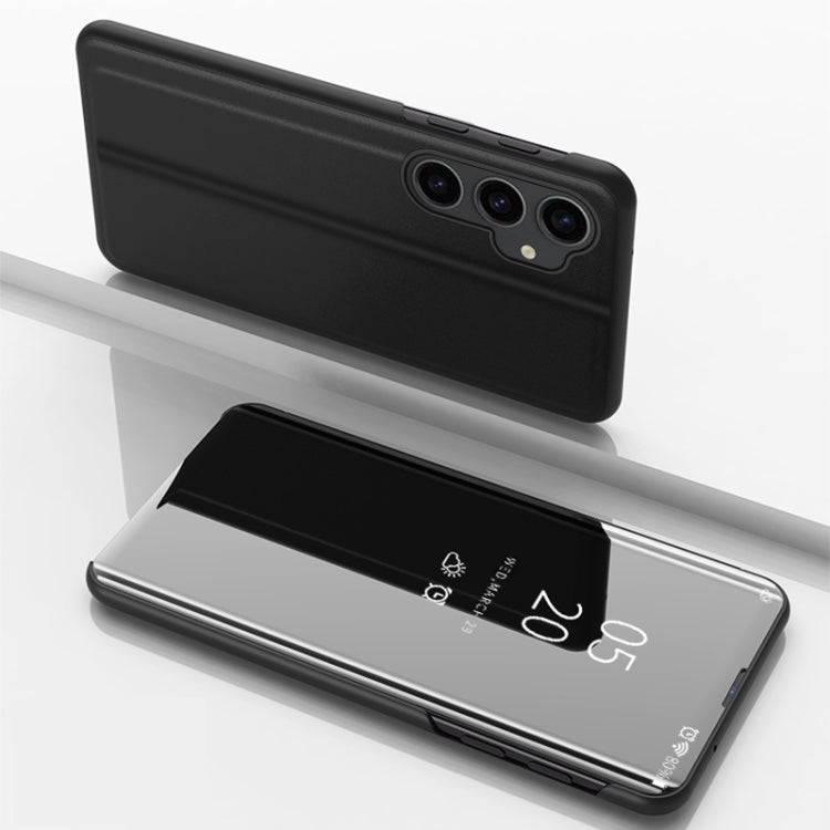 Plated Mirror Horizontal Flip Leather Phone Case with Holder