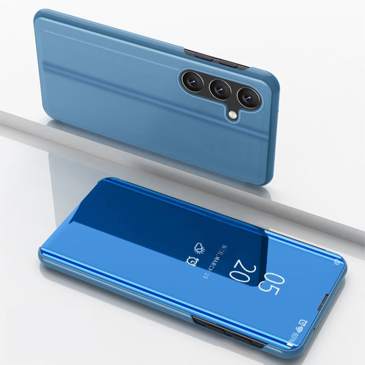Plated Mirror Horizontal Flip Leather Phone Case with Holder