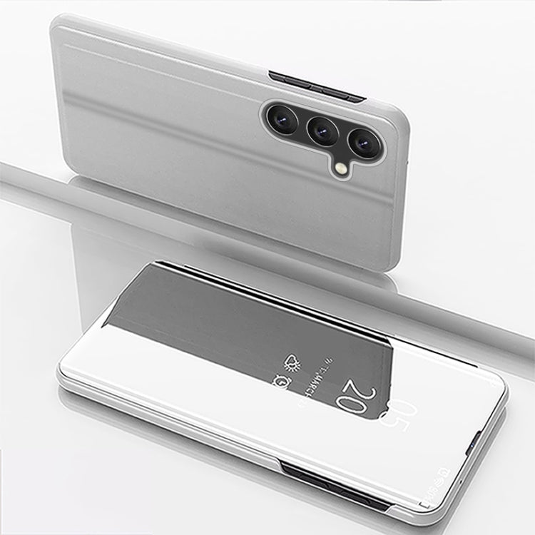 Plated Mirror Horizontal Flip Leather Phone Case with Holder