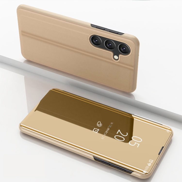 Plated Mirror Horizontal Flip Leather Phone Case with Holder