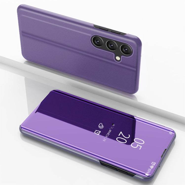 Plated Mirror Horizontal Flip Leather Phone Case with Holder
