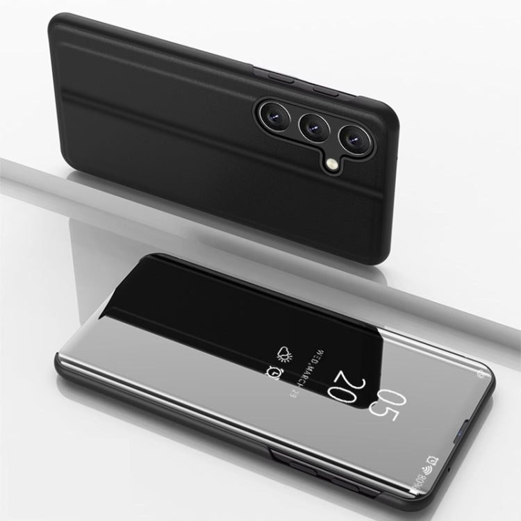 Plated Mirror Horizontal Flip Leather Phone Case with Holder