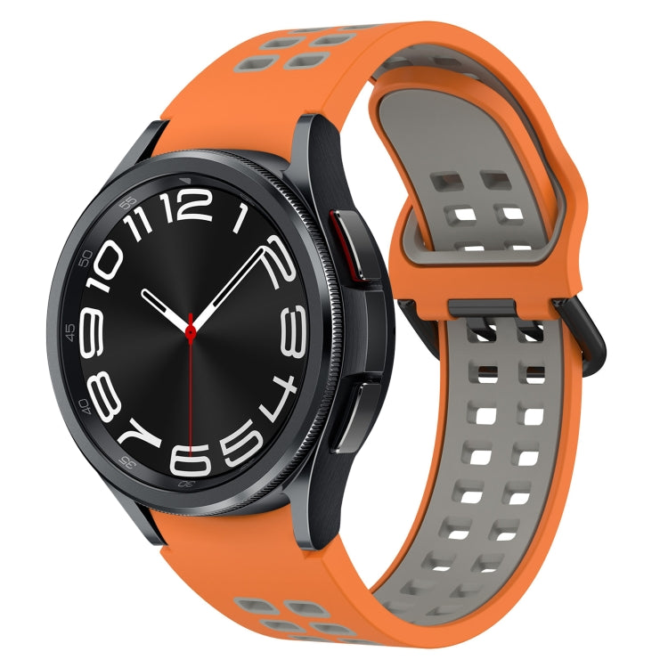 Two-Color Breathable Silicone Watch Band, For Samsung Galaxy Watch 6 40mm, For Samsung Galaxy Watch 6 Classic 43mm