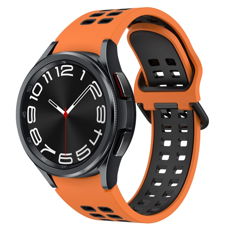 Two-Color Breathable Silicone Watch Band, For Samsung Galaxy Watch 6 40mm, For Samsung Galaxy Watch 6 Classic 43mm