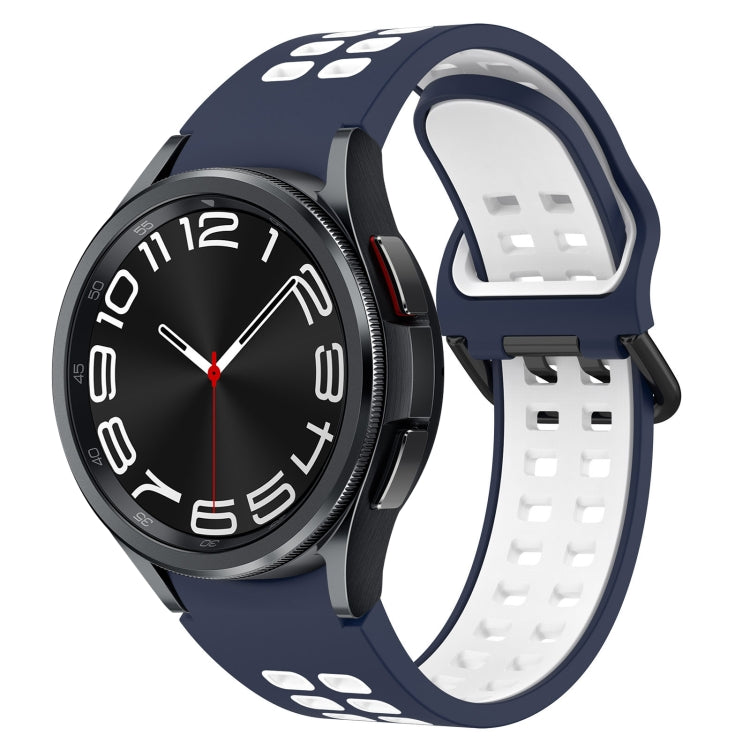 Two-Color Breathable Silicone Watch Band, For Samsung Galaxy Watch 6 40mm, For Samsung Galaxy Watch 6 Classic 43mm