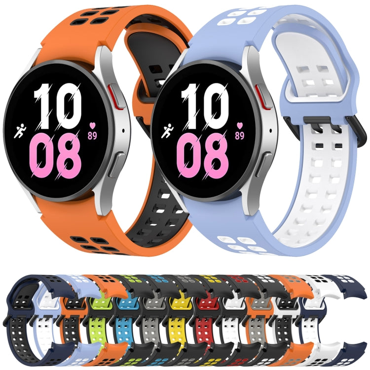Two-Color Breathable Silicone Watch Band, For Samsung Galaxy Watch 4 40mm, For Samsung Galaxy Watch 4 Classic 46mm