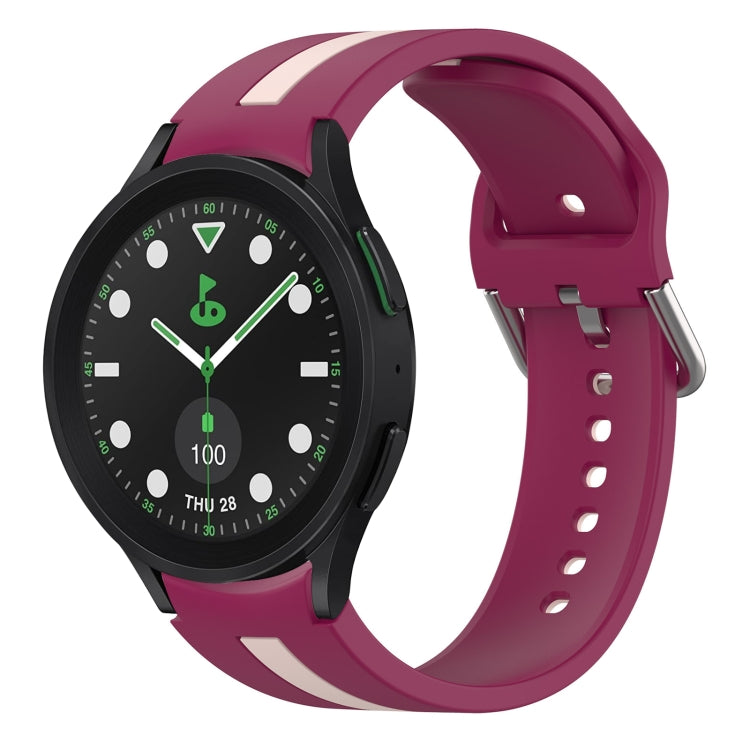Two-Color Silicone Watch Band, For Samsung Galaxy watch 5 Pro Golf Edition, For Samsung Galaxy watch 5 Golf Edition