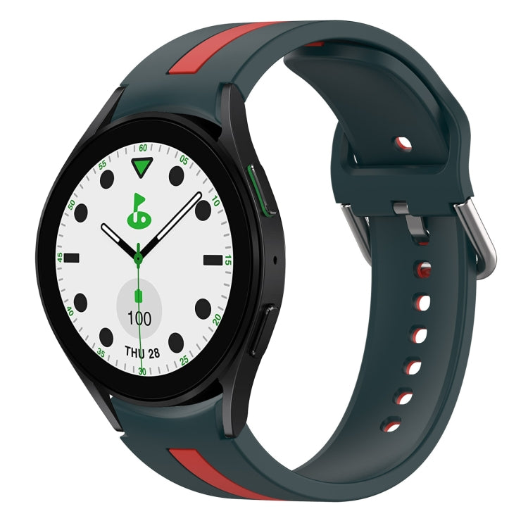 Two-Color Silicone Watch Band, For Samsung Galaxy watch 5 Pro Golf Edition, For Samsung Galaxy watch 5 Golf Edition