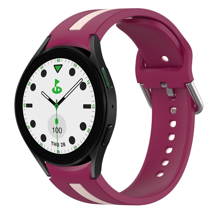 Two-Color Silicone Watch Band, For Samsung Galaxy watch 5 Pro Golf Edition, For Samsung Galaxy watch 5 Golf Edition