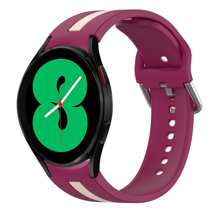 Two-Color Silicone Watch Band, For Samsung Galaxy Watch 4 44mm, For Samsung Galaxy Watch 4 40mm