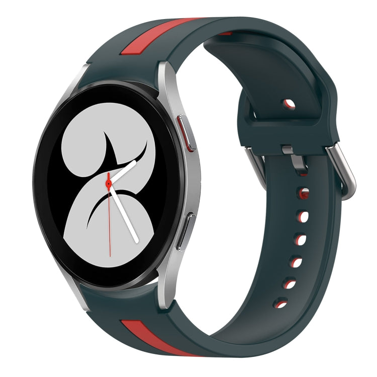 Two-Color Silicone Watch Band, For Samsung Galaxy Watch 4 44mm, For Samsung Galaxy Watch 4 40mm