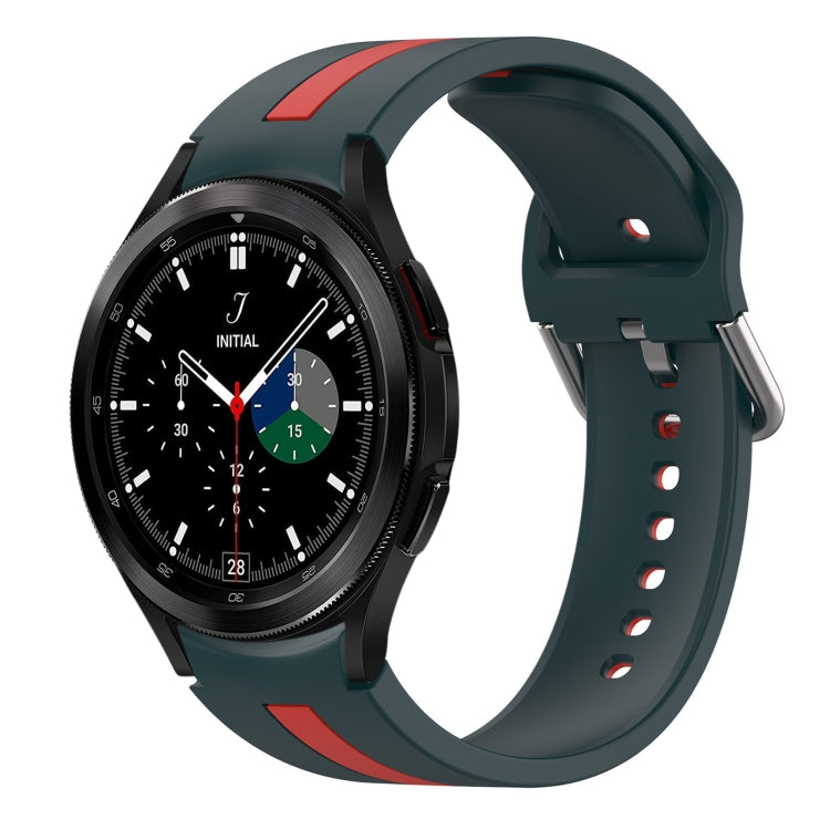 Two-Color Silicone Watch Band, For Samsung Galaxy Watch 4 Classic 46mm, For Samsung Galaxy Watch 4 Classic 42mm