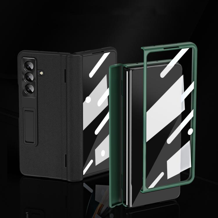 Shell-membrane Integrated Hinge All-around Leather Folding Phone Case