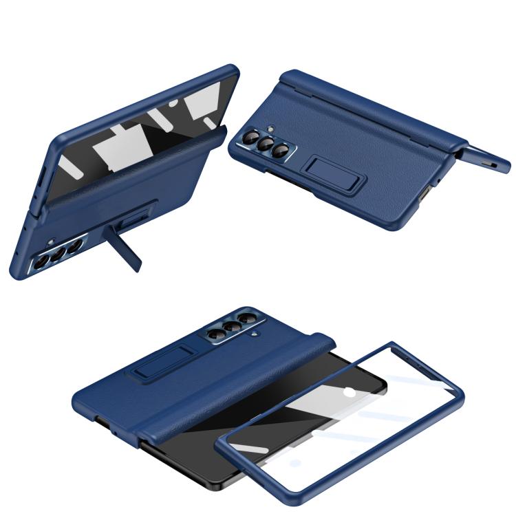 Shell-membrane Integrated Hinge All-around Leather Folding Phone Case