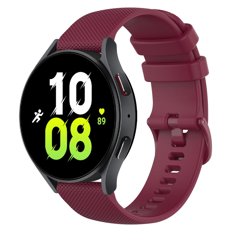 20mm Checkered Silicone Watch Band, For Samsung Galaxy Watch 5 44mm, For Samsung Galaxy Watch 5 Pro 45mm