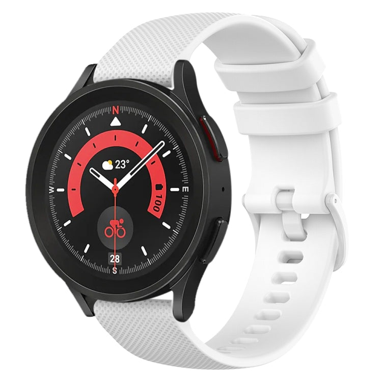 20mm Checkered Silicone Watch Band, For Samsung Galaxy Watch 5 44mm, For Samsung Galaxy Watch 5 Pro 45mm