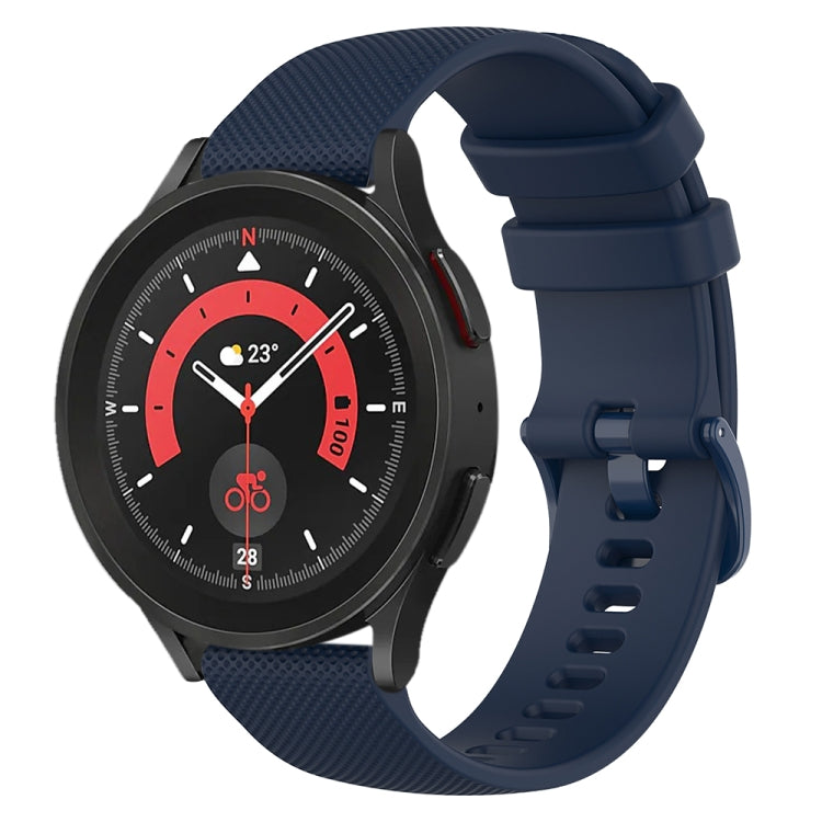 20mm Checkered Silicone Watch Band, For Samsung Galaxy Watch 5 44mm, For Samsung Galaxy Watch 5 Pro 45mm