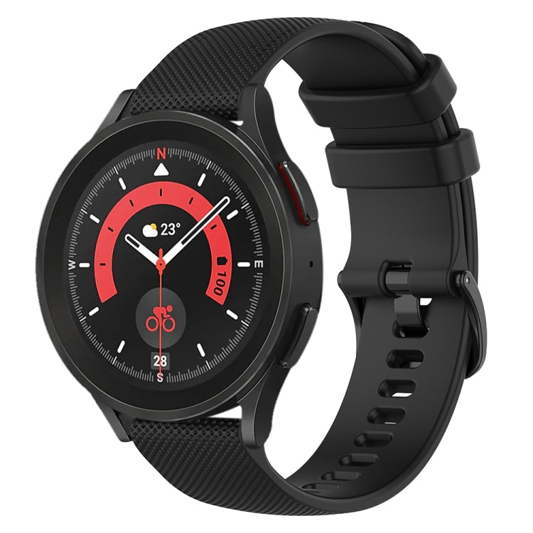 20mm Checkered Silicone Watch Band, For Samsung Galaxy Watch 5 44mm, For Samsung Galaxy Watch 5 Pro 45mm