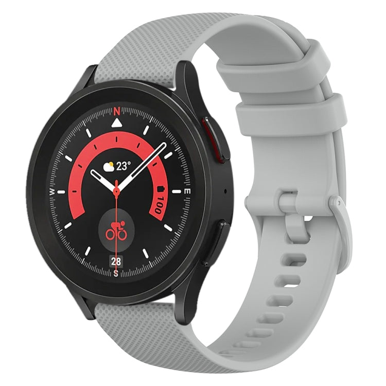 20mm Checkered Silicone Watch Band, For Samsung Galaxy Watch 5 44mm, For Samsung Galaxy Watch 5 Pro 45mm