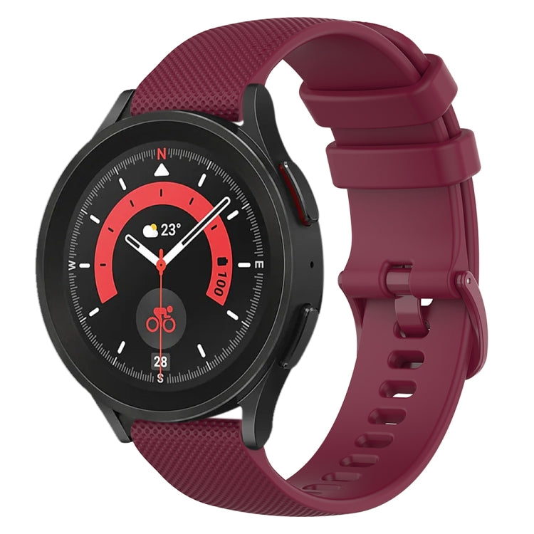 20mm Checkered Silicone Watch Band, For Samsung Galaxy Watch 5 44mm, For Samsung Galaxy Watch 5 Pro 45mm