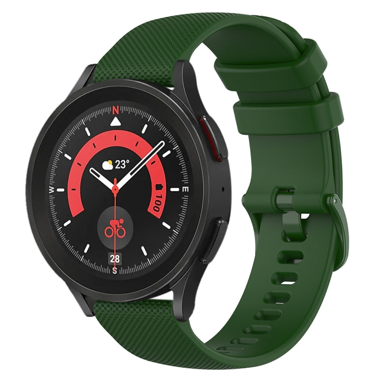 20mm Checkered Silicone Watch Band, For Samsung Galaxy Watch 5 44mm, For Samsung Galaxy Watch 5 Pro 45mm