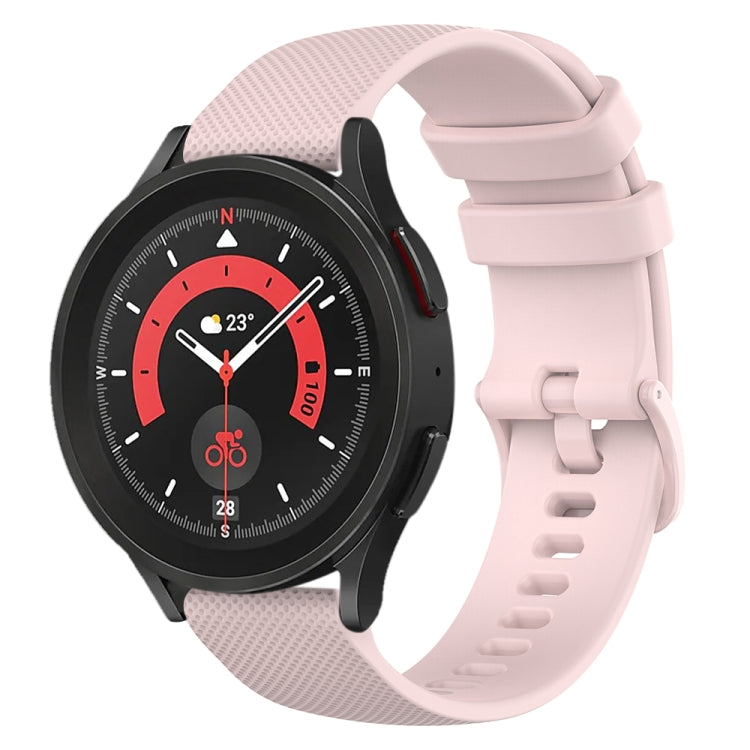 20mm Checkered Silicone Watch Band, For Samsung Galaxy Watch 5 44mm, For Samsung Galaxy Watch 5 Pro 45mm