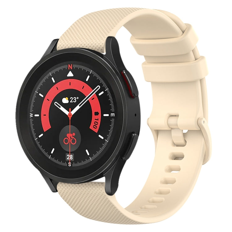 20mm Checkered Silicone Watch Band, For Samsung Galaxy Watch 5 44mm, For Samsung Galaxy Watch 5 Pro 45mm