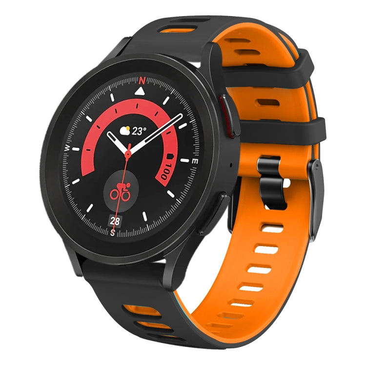 20mm Two-color Silicone Watch Band, For Samsung Galaxy Watch 5 44mm, For Samsung Galaxy Watch 5 Pro 45mm