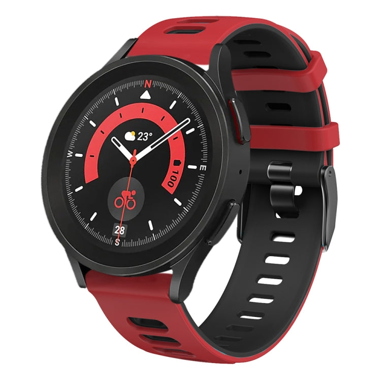 20mm Two-color Silicone Watch Band, For Samsung Galaxy Watch 5 44mm, For Samsung Galaxy Watch 5 Pro 45mm