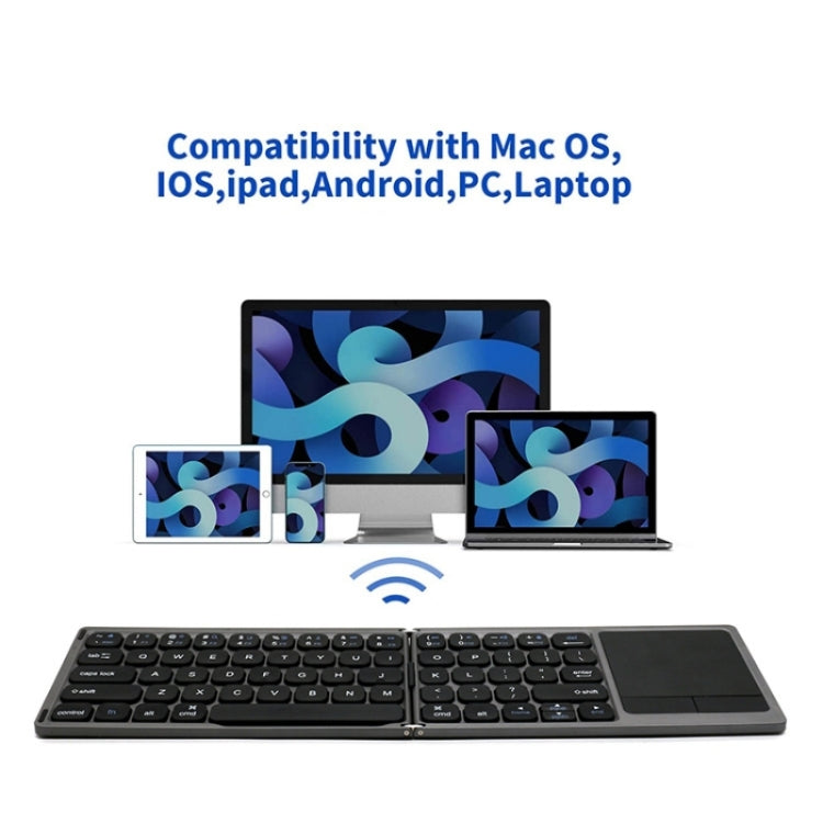 FK328T Cell Phone Tablet Laptop Wireless Bluetooth Keyboard Portable 3-Folded Keyboard