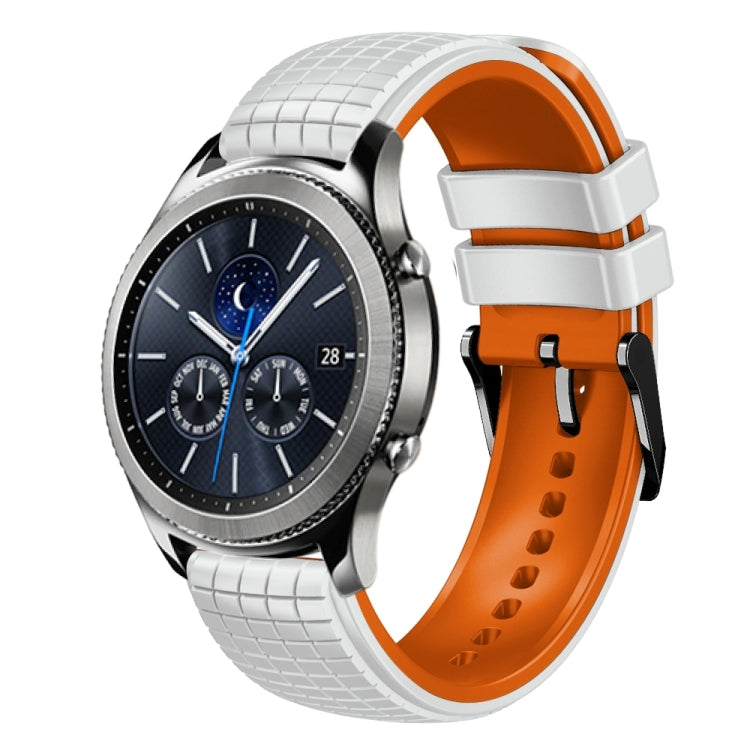 22mm Mesh Two Color Silicone Watch Band, For Samsung Galaxy Watch3 45mm, For Samsung Watch Gear S3 Classic