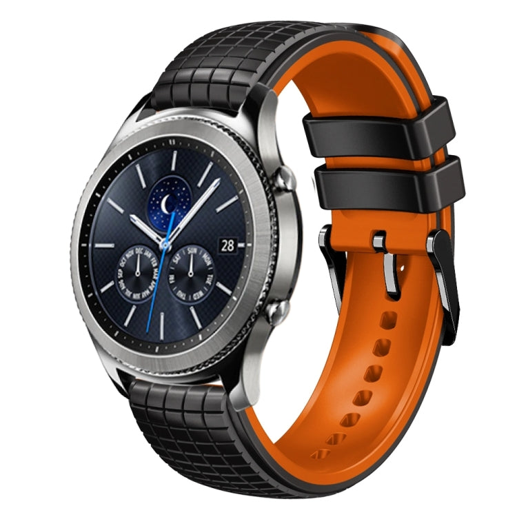 22mm Mesh Two Color Silicone Watch Band, For Samsung Galaxy Watch3 45mm, For Samsung Watch Gear S3 Classic