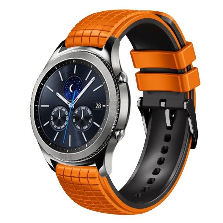 22mm Mesh Two Color Silicone Watch Band, For Samsung Galaxy Watch3 45mm, For Samsung Watch Gear S3 Classic