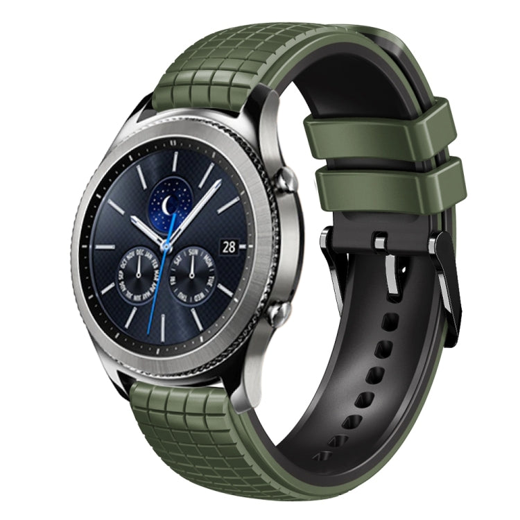 22mm Mesh Two Color Silicone Watch Band, For Samsung Galaxy Watch3 45mm, For Samsung Watch Gear S3 Classic