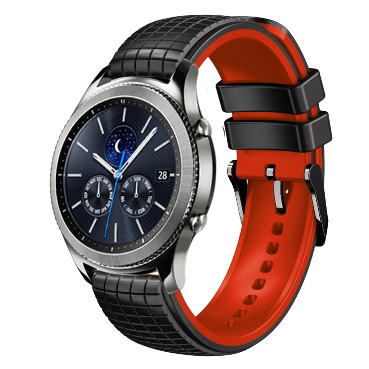 22mm Mesh Two Color Silicone Watch Band, For Samsung Galaxy Watch3 45mm, For Samsung Watch Gear S3 Classic