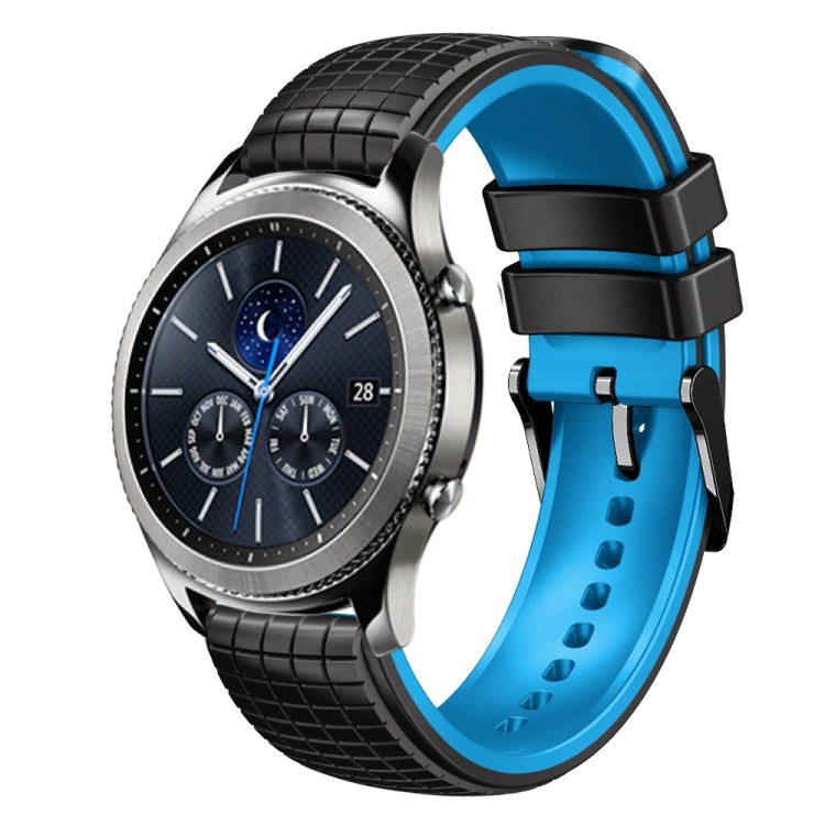 22mm Mesh Two Color Silicone Watch Band, For Samsung Galaxy Watch3 45mm, For Samsung Watch Gear S3 Classic