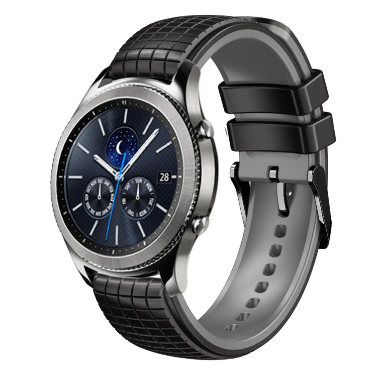 22mm Mesh Two Color Silicone Watch Band, For Samsung Galaxy Watch3 45mm, For Samsung Watch Gear S3 Classic