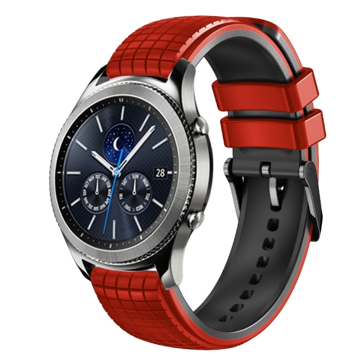 22mm Mesh Two Color Silicone Watch Band, For Samsung Galaxy Watch3 45mm, For Samsung Watch Gear S3 Classic